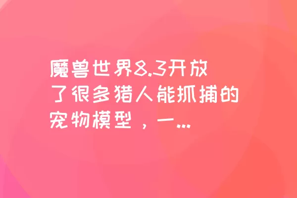 魔兽世界8.3开放了很多猎人能抓捕的宠物模型，一起来看看长脚水黾在哪抓