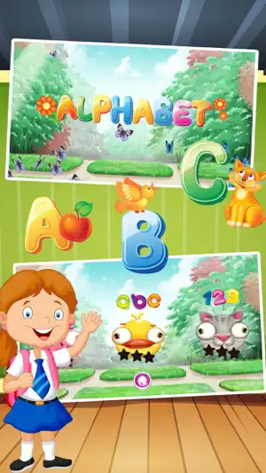 學英文 ABC 字母表 追踪 字母 家庭 学校 勉強 孩子们 游戏 3 in 1