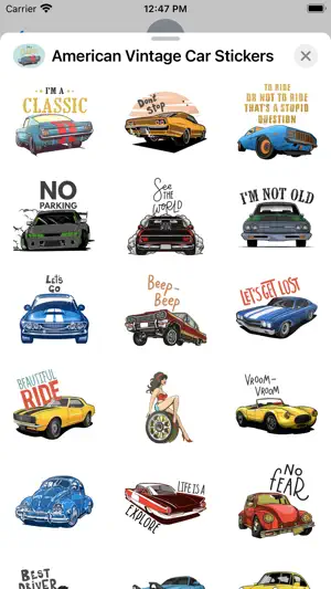 American Vintage Car Stickers