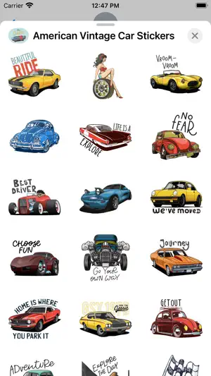 American Vintage Car Stickers